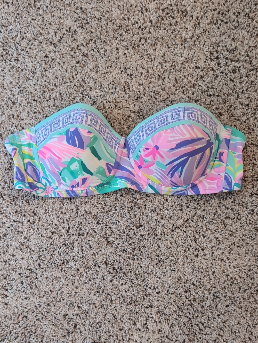 Lilly Pulitzer Tropical Floral Bikini Set with Removable Straps Size 8 - Picture 5 of 8
